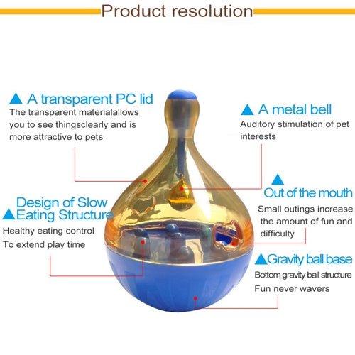 Pets Tumbler Leakage Food Ball Dog Training Exercise Fun Bowl Toys, Size: 14*9.5cm - Trustpick