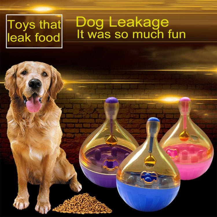Pets Tumbler Leakage Food Ball Dog Training Exercise Fun Bowl Toys, Size: 14*9.5cm - Trustpick