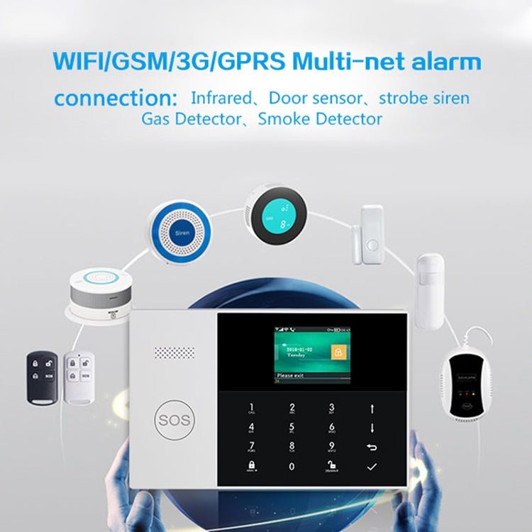 PG - 105 - GSM GSM/GPRS + WiFi Intelligent Alarm System with Touch Keypad & LCD Screen & RFID Function, EU Version - Trustpick
