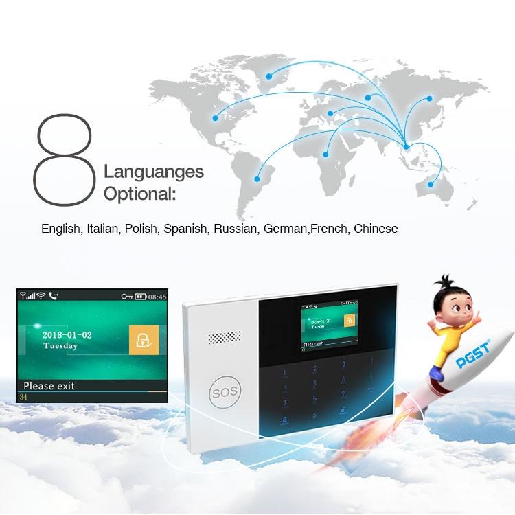 PG - 105 - GSM GSM/GPRS + WiFi Intelligent Alarm System with Touch Keypad & LCD Screen & RFID Function, US Version - Trustpick