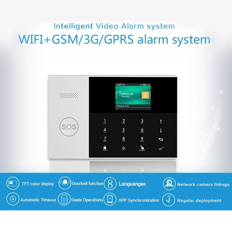 PG - 105 - GSM GSM/GPRS + WiFi Intelligent Alarm System with Touch Keypad & LCD Screen & RFID Function, US Version - Trustpick