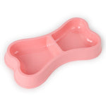 Plastic Dog Bowls Bone - shaped Candy Color Dog Feeder Eco - friendly Double - head Bowls - Trustpick