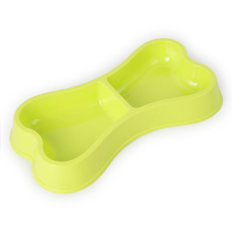 Plastic Dog Bowls Bone - shaped Candy Color Dog Feeder Eco - friendly Double - head Bowls - Trustpick