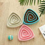 Plastic Triangle Resistant Pet Slow Bowl Anti - choking Dog Food Bowl - Trustpick