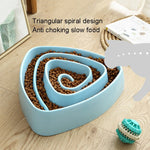 Plastic Triangle Resistant Pet Slow Bowl Anti - choking Dog Food Bowl - Trustpick