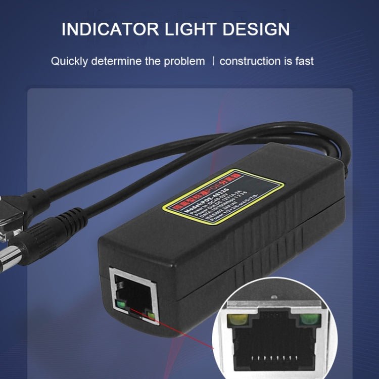 POE - 4812G POE Splitter IEEE 802.3AF Standard 12V Output 48V Input for CCTV IP camera Security System - Trustpick