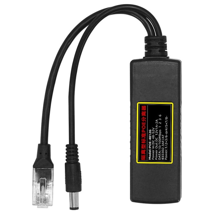 POE - 4812G POE Splitter IEEE 802.3AF Standard 12V Output 48V Input for CCTV IP camera Security System - Trustpick