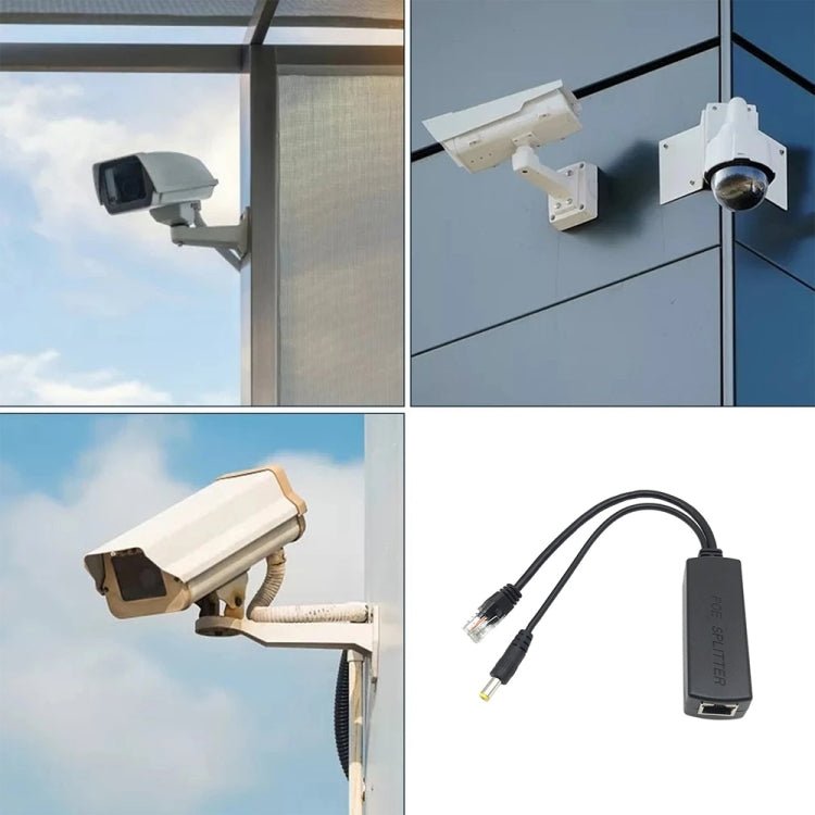 Power Over Ethernet Splitter 48V Input and 12V Output 48V PoE Splitter Adapter, Let 12V DC IP Camera Become POE Camera - Trustpick