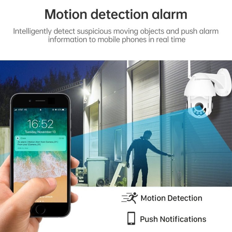 PTZ Control 355 Degree Rotation Infrared WiFi Smart Dome Camera, Two - Way Voice Intercom Monitor - Trustpick