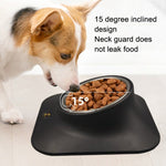 Pugga Pet Stainless Steel Anti - Slip Bowl Cat Dog Tilted Neck Feeder, Style: - Trustpick