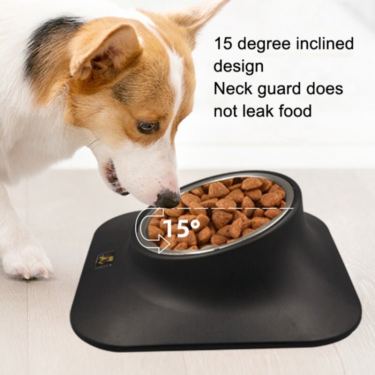 Pugga Pet Stainless Steel Anti - Slip Bowl Cat Dog Tilted Neck Feeder, Style: - Trustpick