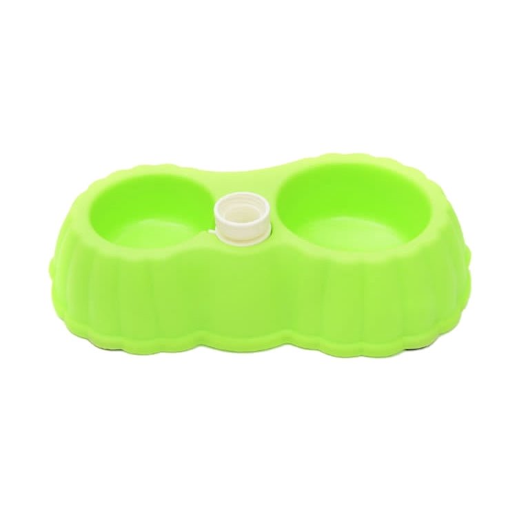 Pumpkin Shape Dog Cat Food Dish + Drinking Water Double Bowls with Automatic Water Dispenser, Size: S - Trustpick