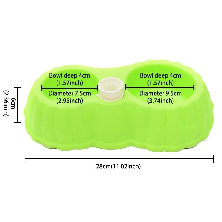 Pumpkin Shape Dog Cat Food Dish + Drinking Water Double Bowls with Automatic Water Dispenser, Size: S - Trustpick