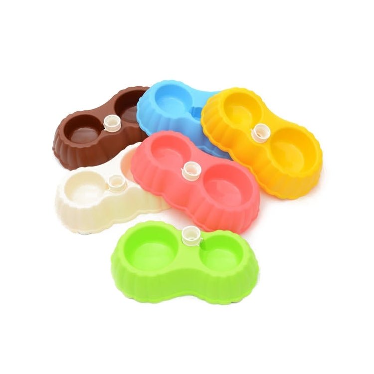 Pumpkin Shape Dog Cat Food Dish + Drinking Water Double Bowls with Automatic Water Dispenser, Size: S - Trustpick