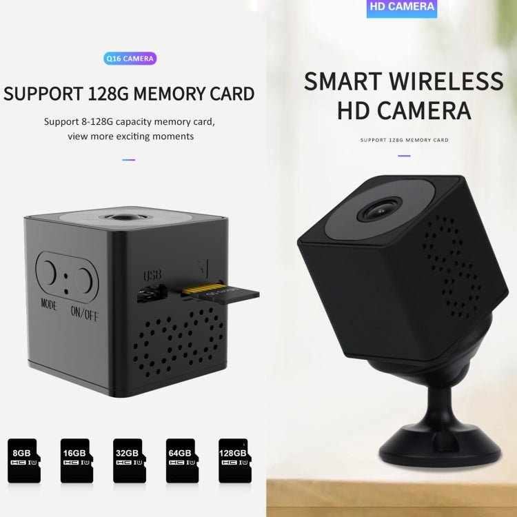 Q16 Mini WiFi Wireless Network Action Camera Wide - angle Recorder with Night Vision and Motion Detection - Trustpick