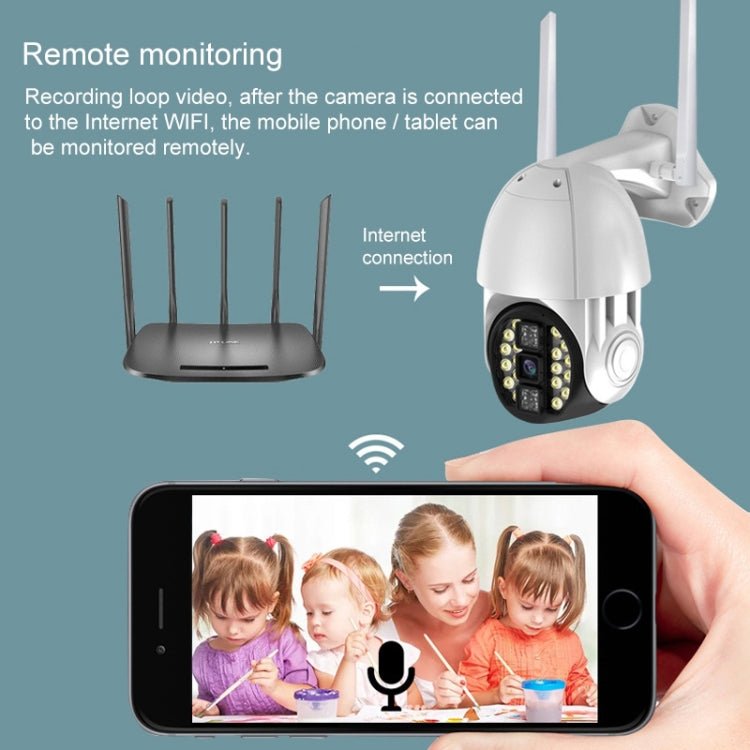 Q20 Outdoor Mobile Phone Remotely Rotate Wireless WiFi HD Camera, Support Three Modes of Night Vision & Motion Detection Video / Alarm & Recording, UK Plug - Trustpick