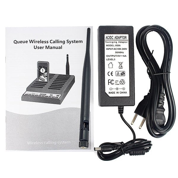 QC100 999 Channel Restaurant Wireless Paging Queuing Calling System with 20 Call Coaster Pagers, EU Plug - Trustpick