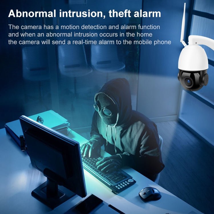 QX5 2.0 Million Pixels 1080P HD 20X Zoom Wireless WiFi Dome Smart Camera, Support Infrared Night Vision / Motion Detection / Voice Intercom / TF Card, AU Plug - Trustpick