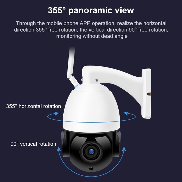 QX5 2.0 Million Pixels 1080P HD 20X Zoom Wireless WiFi Dome Smart Camera, Support Infrared Night Vision / Motion Detection / Voice Intercom / TF Card, AU Plug - Trustpick