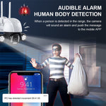 QX55 3.0 Million Pixels IP65 Waterproof 2.4G Wireless IP Camera, Support Motion Detection & Two - way Audio & Night Vision & TF Card, EU Plug - Trustpick