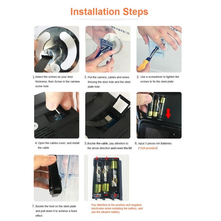 R11 2.4 inch TFT LCD Display Night Vision Photo Video Electronic Cat Eye Doorbell - Trustpick