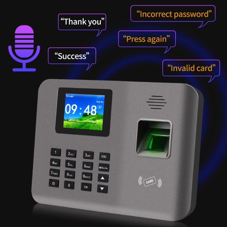 Realand AL321D Fingerprint Time Attendance with 2.4 inch Color Screen & ID Card Function & Battery - Trustpick