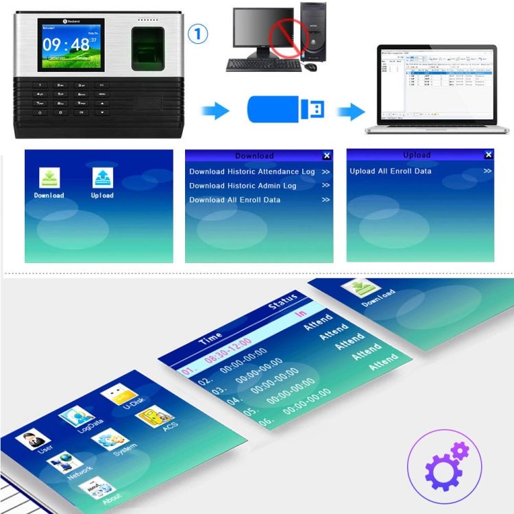 Realand AL355 Fingerprint Time Attendance with 2.8 inch Color Screen & ID Card Function & WiFi - Trustpick