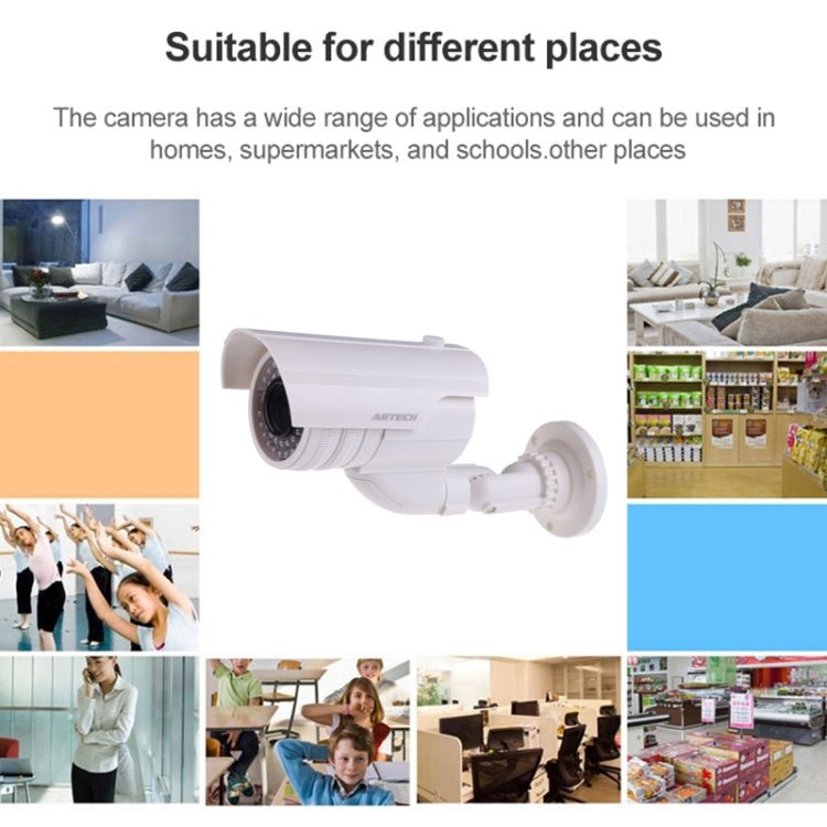 Realistic Looking Dummy Security CCTV Camera with Flashing Red LED - Trustpick