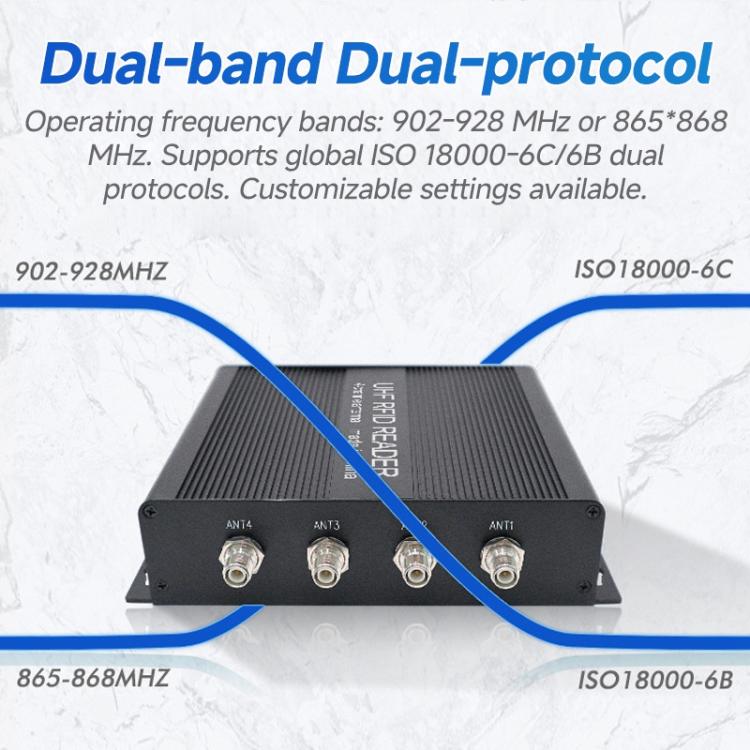 RFID 4 - Channel UHF Long - Range Reader, Industrial Access Control & Warehouse Management RFID Reader / Writer - Trustpick