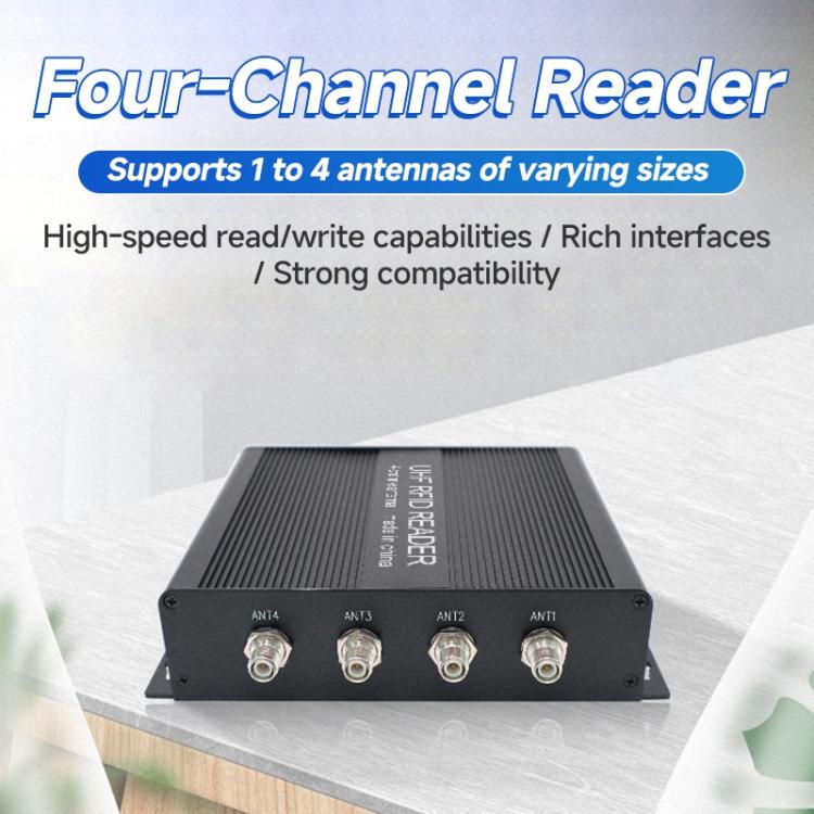 RFID 4 - Channel UHF Long - Range Reader with Antenna, Industrial Access Control & Warehouse Management RFID Reader / Writer - Trustpick