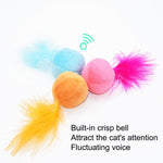 Ring Bell Feathers Tease Cats Toys Plush Pet Cat Toys - Trustpick