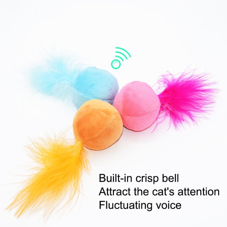 Ring Bell Feathers Tease Cats Toys Plush Pet Cat Toys - Trustpick