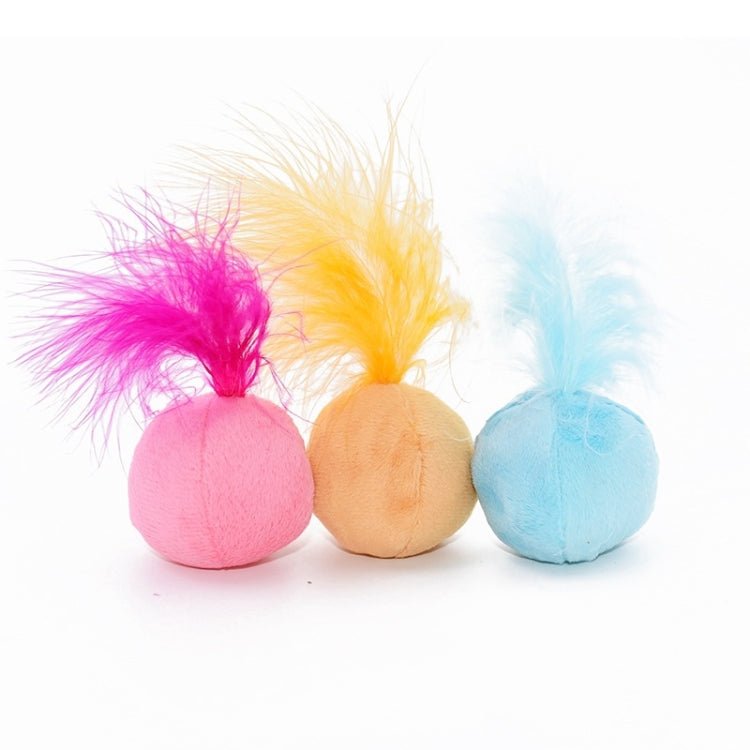 Ring Bell Feathers Tease Cats Toys Plush Pet Cat Toys - Trustpick