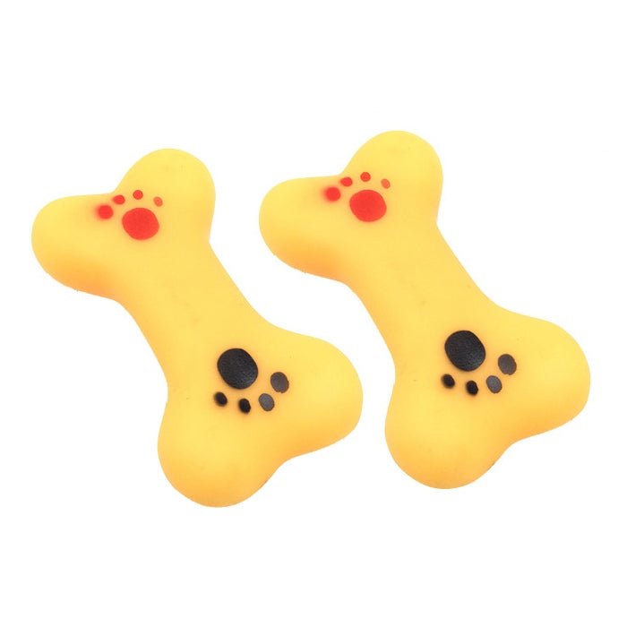 Rubber Squeak Toy for Dog Screaming Chicken Chew Bone Squeaky Ball Dog Toys Tooth Grinding, Random Color Delivery - Trustpick