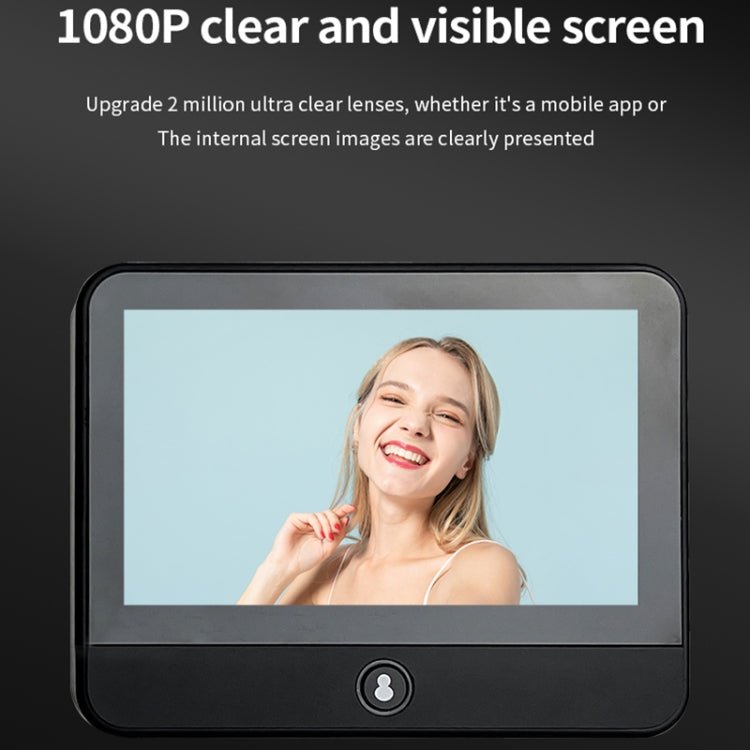 S50S 4.3 inch IPS LCD Screen 1080P Infrared Night Vision WiFi Smart Cat Eye Video Doorbell - Trustpick