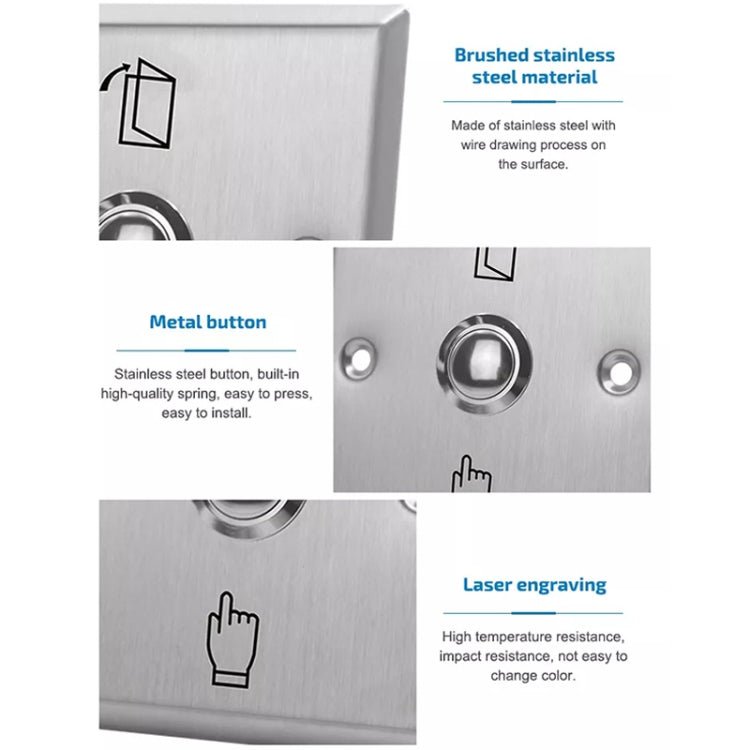 S86 Stainless Steel Exit Button 86 Metal Access Control Switch - Trustpick