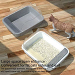 Semi - closed Cat - ear Baffle Cat Litter Basin Deodorization Cat Toilet - Trustpick