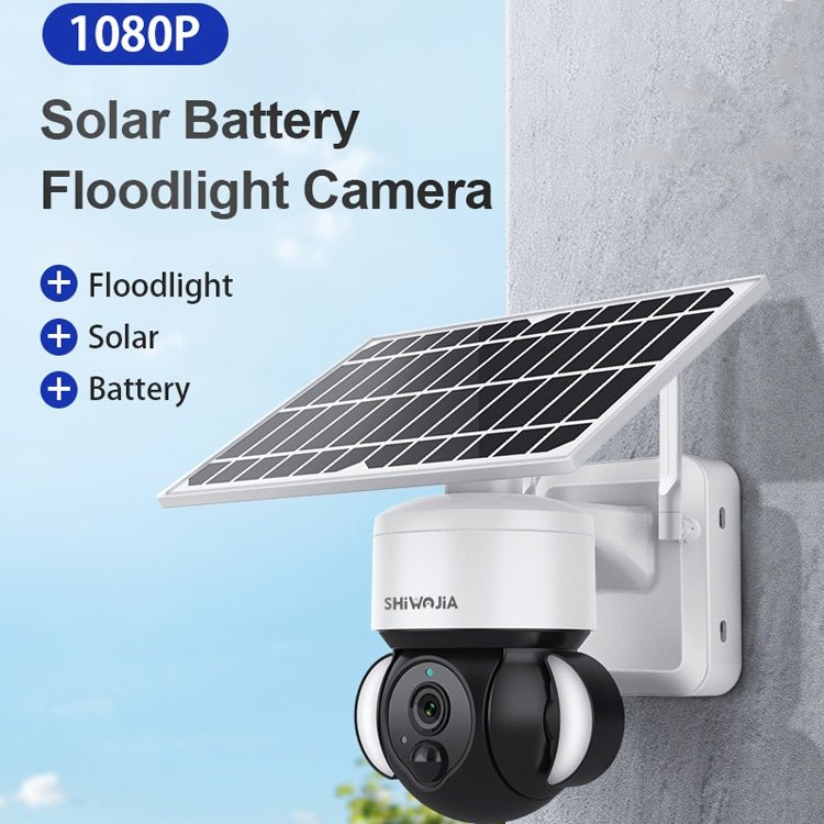 SHIWOJIA Waterproof WiFi Solar Dome IP Camera, Support Two - way Audio & PIR Motion Detection & Night Vision & TF Card - Trustpick