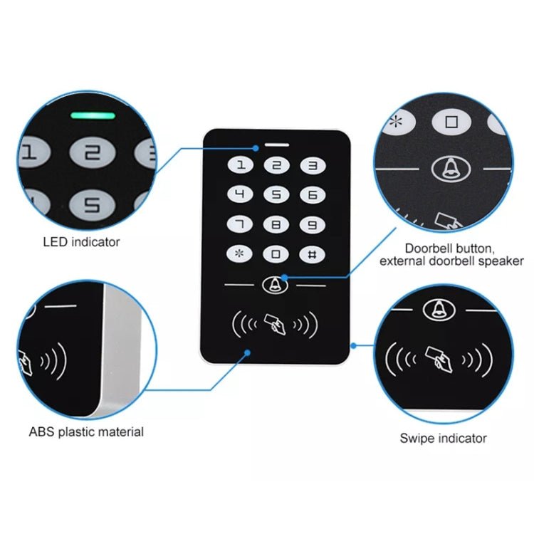 Simple IDIC Card Access Control All - in - one Machine Key Touch Access Control Controller Induction Card Password - Trustpick