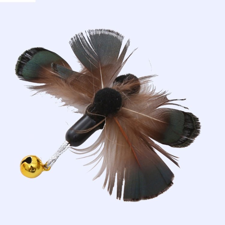 Simulated Insect Feather Cat Teaser Replacement Head Cats Self - Help Toy Bell - Trustpick