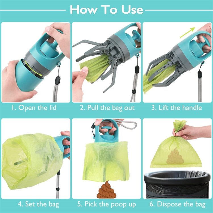 Six - claw Dog Pooper Scooper With Built - in Poop Bag Dispenser - Trustpick