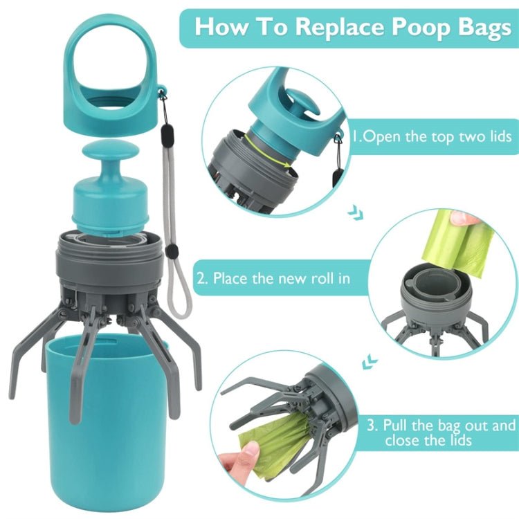 Six - claw Dog Pooper Scooper With Built - in Poop Bag Dispenser - Trustpick
