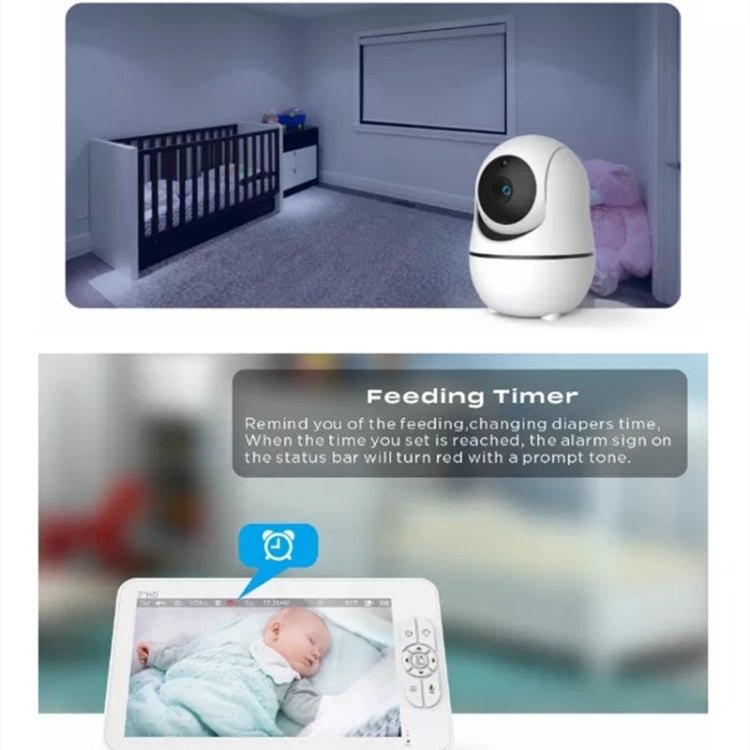 SM70PTZ 7 inch Screen 2.4GHz Wireless Digital Baby Monitor, Auto Night Vision / Two - way Voice Intercom - Trustpick
