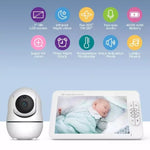 SM70PTZ 7 inch Screen 2.4GHz Wireless Digital Baby Monitor, Auto Night Vision / Two - way Voice Intercom - Trustpick