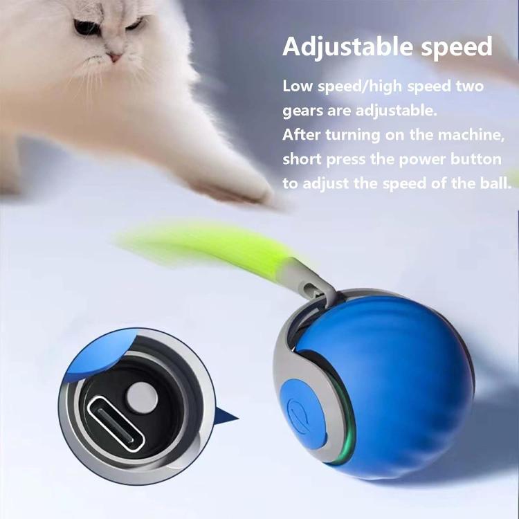 Smart Self Rolling Ball Interactive Cat Toys USB Rechargeable Cat Ball Two Speed Adjustment - Trustpick