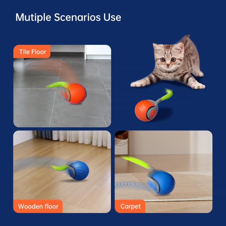Smart Self Rolling Ball Interactive Cat Toys USB Rechargeable Cat Ball Two Speed Adjustment - Trustpick
