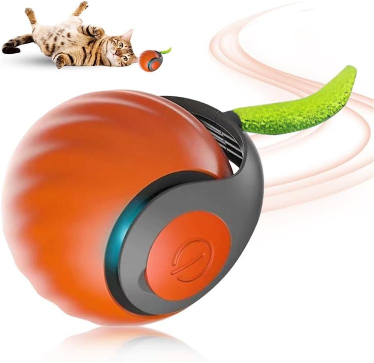 Smart Self Rolling Ball Interactive Cat Toys USB Rechargeable Cat Ball Two Speed Adjustment - Trustpick
