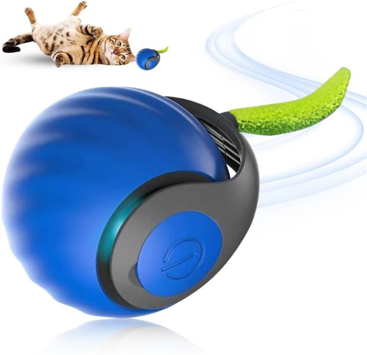 Smart Self Rolling Ball Interactive Cat Toys USB Rechargeable Cat Ball Two Speed Adjustment - Trustpick