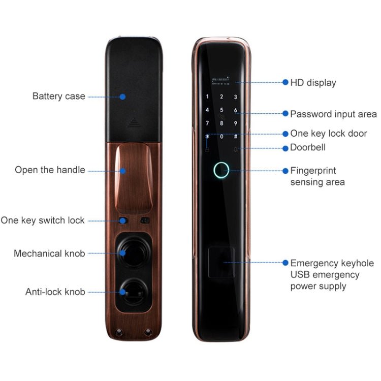 Smart Wifi Anti - Theft Fingerprint Password Lock Mobile Phone Remote Control Electronic Door Lock Magnetic Card Lock - Trustpick