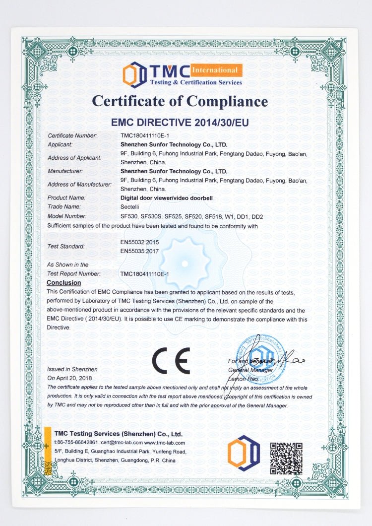 SNDD2 3.0 inch Screen 1.0MP Security Camera Digital Peephole Door Viewer, Support Infrared Night Vision - Trustpick